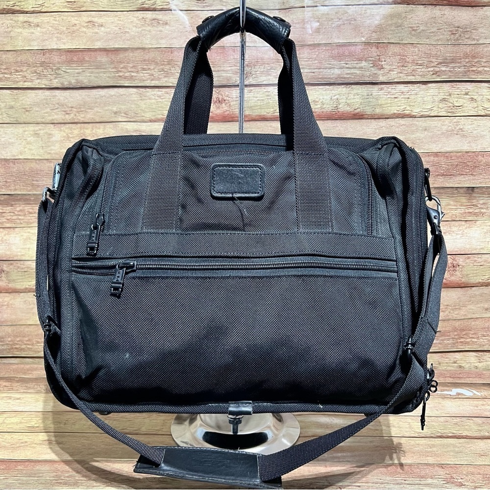 Tumi Black Canvas Messenger Bag